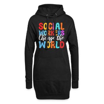 Social Workers Change The World Fallbearbeiter - Hoodie-Kleid - Schwarz - Vorne