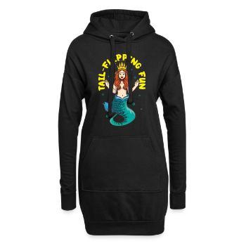 Sirène Reine, Mer, Royal, Océan, Monarque - Sweat-shirt à capuche long Femme - noir - Devant