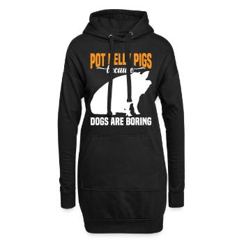 Pot Belly Pig Geschirr Und Leine Pot Belly Pig - Hoodie-Kleid - Schwarz - Vorne