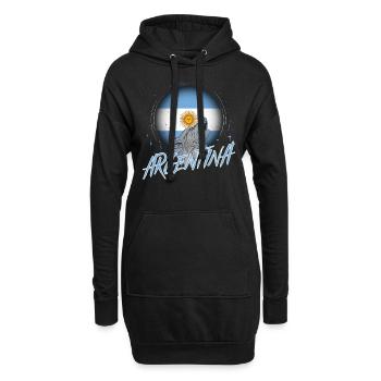 Argentine - Sweat-shirt à capuche long Femme - noir - Devant