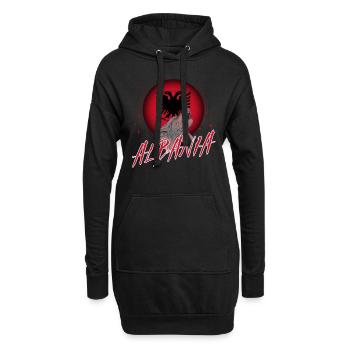 Albanien - Hoodie-Kleid - Schwarz - Vorne