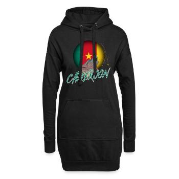 Kamerun - Hoodie-Kleid - Schwarz - Vorne