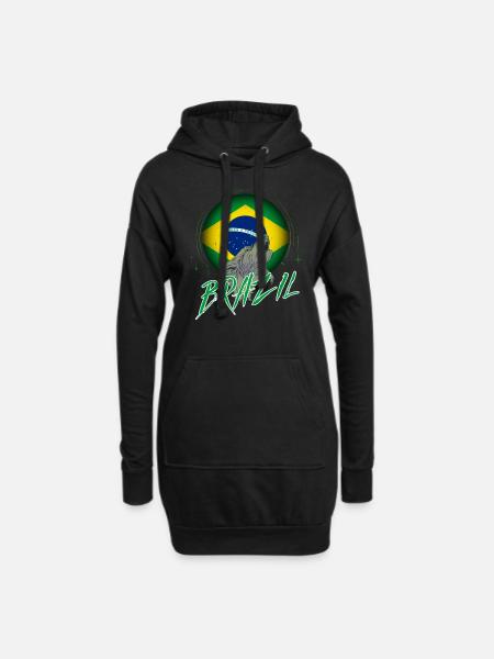 Brasilien - Hoodie-Kleid - Schwarz