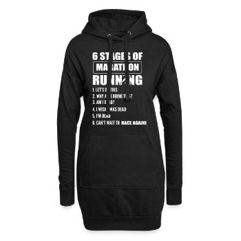 Lustiger Marathon -Läufer Langstreckenläufer - Hoodie-Kleid - Schwarz - Vorne
