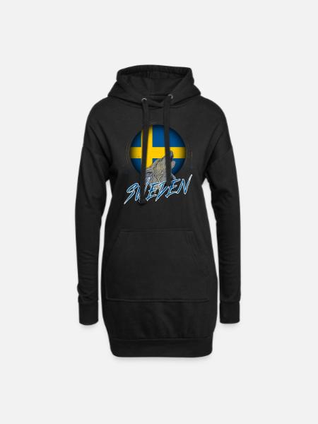 Schweden - Hoodie-Kleid - Schwarz