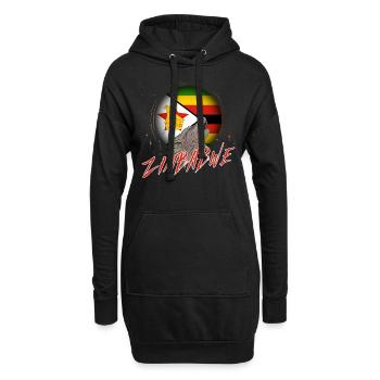Zimbabwe - Sweat-shirt à capuche long Femme - noir - Devant