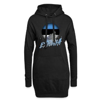 Estland - Hoodie-Kleid - Schwarz - Vorne
