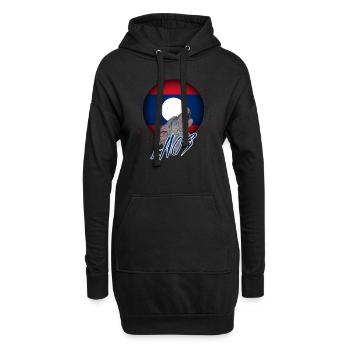 Laos - Hoodie-Kleid - Schwarz - Vorne