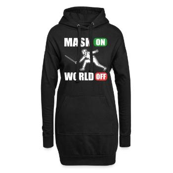 Fechten Kampfsport Schwertkämpfer - Hoodie-Kleid - Schwarz - Vorne