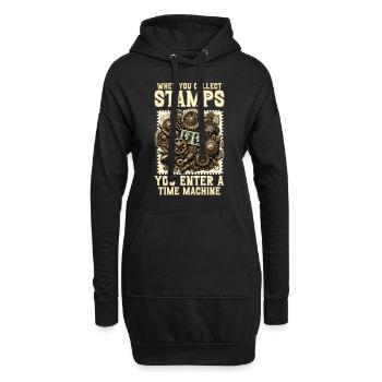Philatelie Philatelist Briefmarke Sammeln - Hoodie-Kleid - Schwarz - Vorne