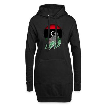 Libyen - Hoodie-Kleid - Schwarz - Vorne