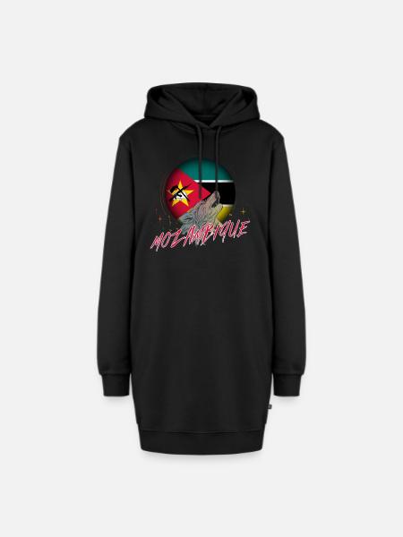 Mosambik - Hoodie-Kleid - Schwarz