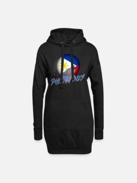 Philippinen - Hoodie-Kleid - Schwarz