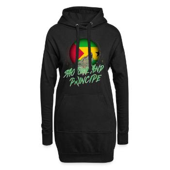 Sao Tomé et Principe - Sweat-shirt à capuche long Femme - noir - Devant