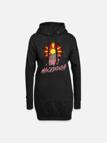 Nordmazedonien - Hoodie-Kleid - Schwarz