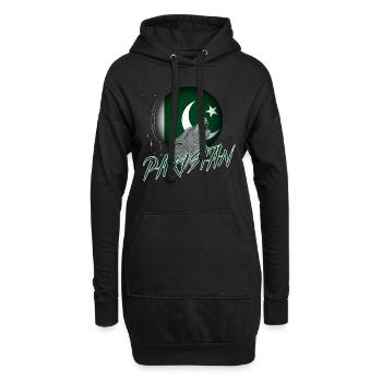 Pakistan - Sweat-shirt à capuche long Femme - noir - Devant