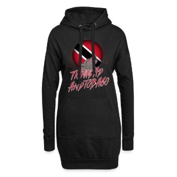 Trinité et Tobago - Sweat-shirt à capuche long Femme - noir - Devant