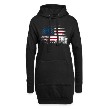 États-Unis Mari Papa Protecteur Héros - Sweat-shirt à capuche long Femme - noir - Devant