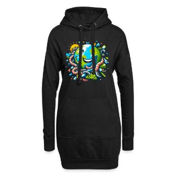 Lombriciculture Jardinage de vers de terre Vermiculture - Sweat-shirt à capuche long Femme - noir - Devant
