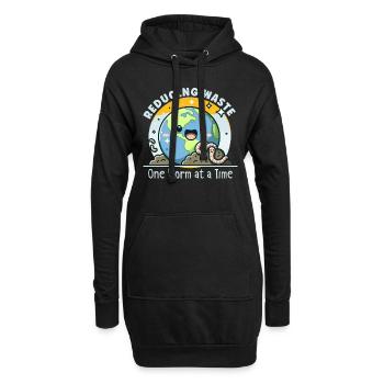 Lombriciculture Jardinage de vers de terre Vermiculture - Sweat-shirt à capuche long Femme - noir - Devant