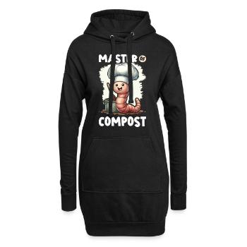 Lombriciculture Jardinage de vers de terre Vermiculture - Sweat-shirt à capuche long Femme - noir - Devant