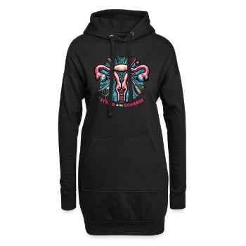 Chirurgie d'hystérectomie pour restaurer le - Sweat-shirt à capuche long Femme - noir - Devant