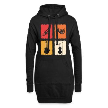 Musikinstrumente Musikdirektor - Hoodie-Kleid - Schwarz - Vorne