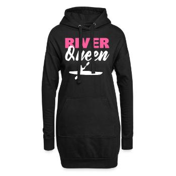 River Queen Kajakfahrer - Hoodie-Kleid - Schwarz - Vorne