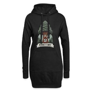 Sirop d’érable Canada Tradition et cônes - Sweat-shirt à capuche long Femme - noir - Devant