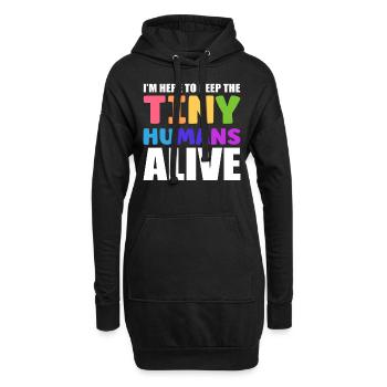Lustige KinderbetreuungVorschullehrer - Hoodie-Kleid - Schwarz - Vorne