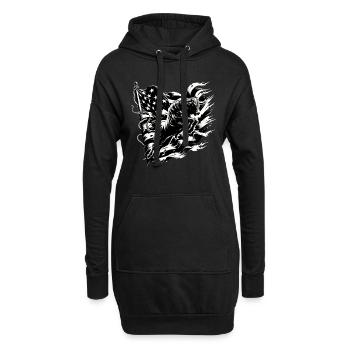 Rodeo Bull Riding Livestock Show Farmer Cattle - Hoodie-Kleid - Schwarz - Vorne