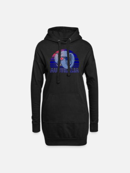 Australien - Hoodie-Kleid - Schwarz