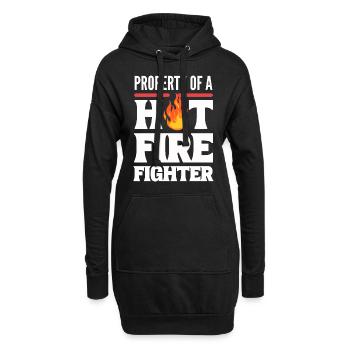 Property Of A Hot Firefighter Feuerwehrkapitän - Hoodie-Kleid - Schwarz - Vorne