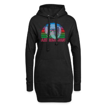 Azerbaïdjan - Sweat-shirt à capuche long Femme - noir - Devant