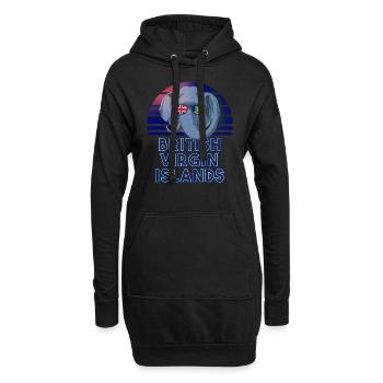 Britische Jungferninseln - Hoodie-Kleid - Schwarz - Vorne