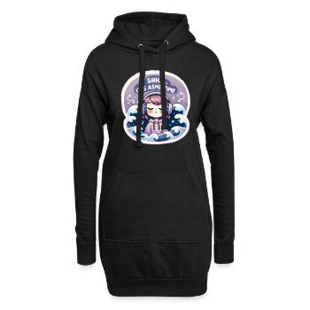 Asmr Whispering Asmr Enthusiast Mindfulness - Hoodie-Kleid - Schwarz - Vorne
