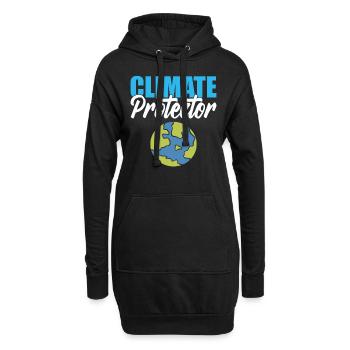 Globale Erwärmung Grüner Aktivist - Hoodie-Kleid - Schwarz - Vorne