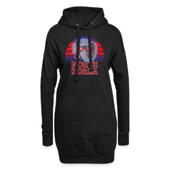 Corée du Nord - Sweat-shirt à capuche long Femme - noir - Devant