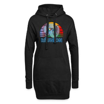 Réunion - Sweat-shirt à capuche long Femme - noir - Devant