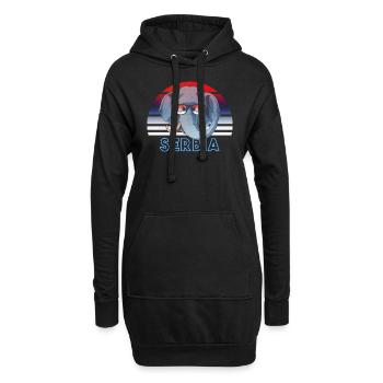 Serbien - Hoodie-Kleid - Schwarz - Vorne