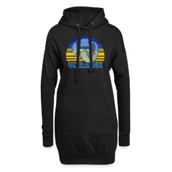 Ukraine - Hoodie-Kleid - Schwarz - Vorne