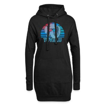 Tuvalu - Sweat-shirt à capuche long Femme - noir - Devant