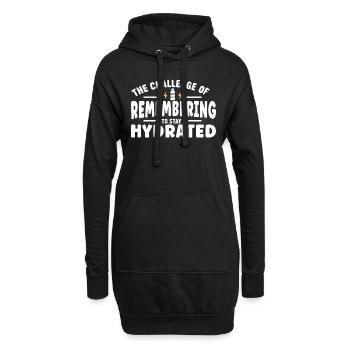 Hydration Trinken Sie Wasser Bleiben Sie Hydriert - Hoodie-Kleid - Schwarz - Vorne