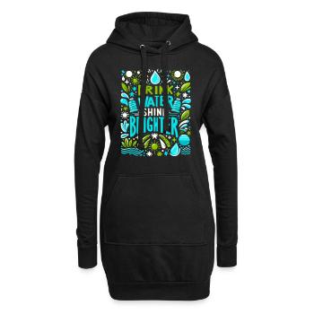 Hydration Trinken Sie Wasser Bleiben Sie Hydriert - Hoodie-Kleid - Schwarz - Vorne