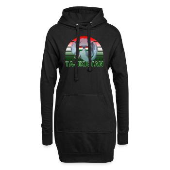 Tadjikistan (en anglais) - Sweat-shirt à capuche long Femme - noir - Devant
