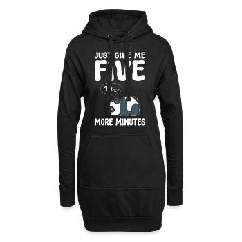 Lustiger Panda Schlafmütze - Hoodie-Kleid - Schwarz - Vorne