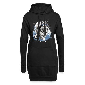 Équipe sportive de football Husky Dog - Sweat-shirt à capuche long Femme - noir - Devant