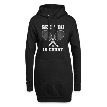 See You In Court Federballspieler - Hoodie-Kleid - Schwarz - Vorne