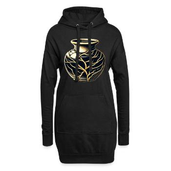 Kintsugi Kintsukuroi Imperfekte Japanische Kunst - Hoodie-Kleid - Schwarz - Vorne