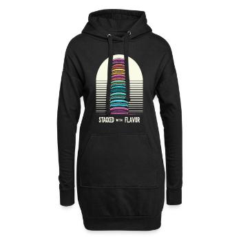 Macaron-liebhaber Französische Macarons - Hoodie-Kleid - Schwarz - Vorne